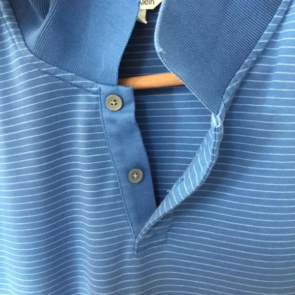 Calvin Klein Striped Blue Men Polo Shirt - Picture 4 of 14
